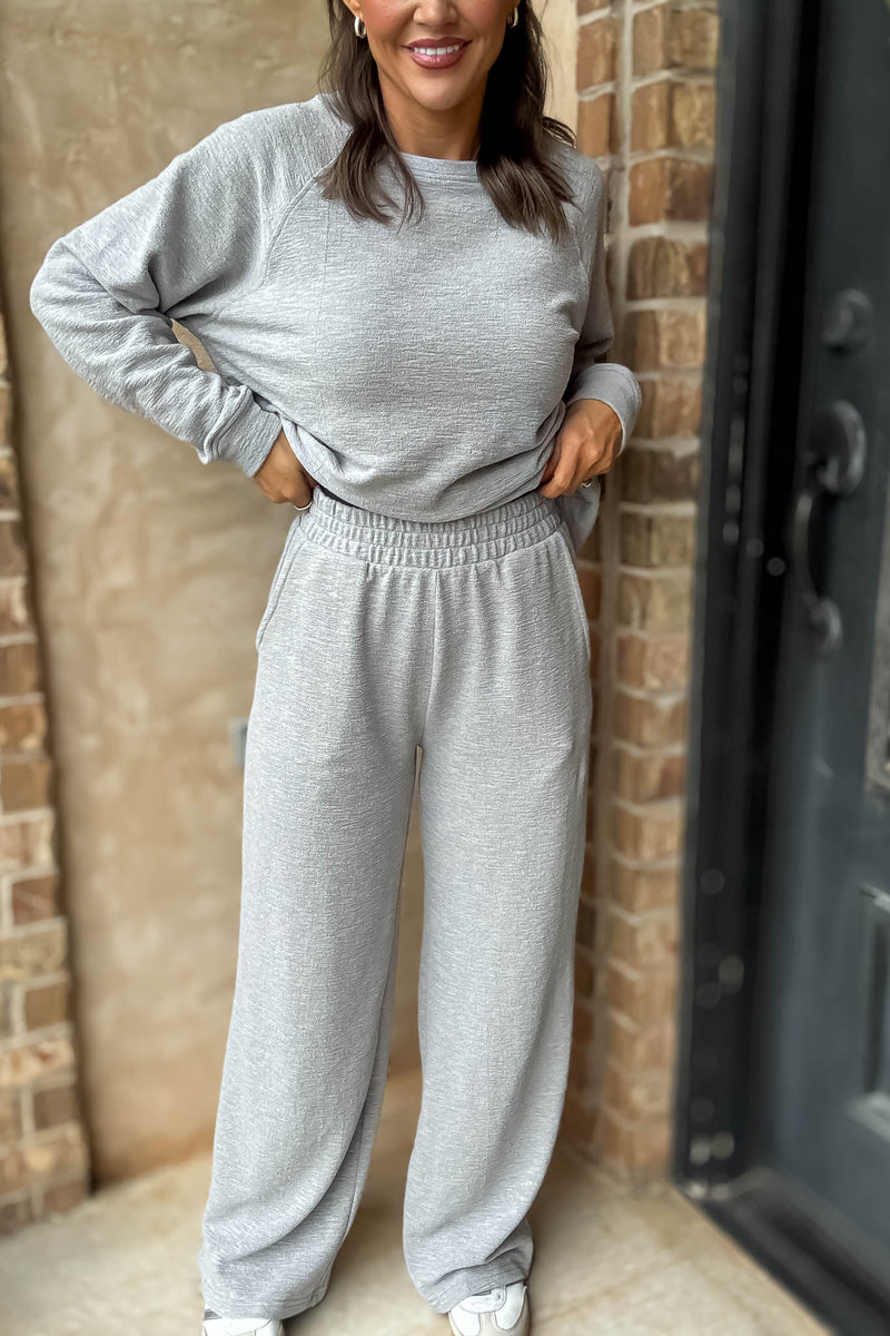 Rewrite Your Story Heather Grey Slub Pants