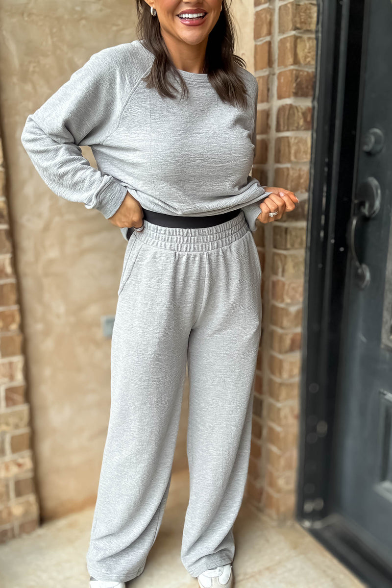Rewrite Your Story Heather Grey Slub Pants