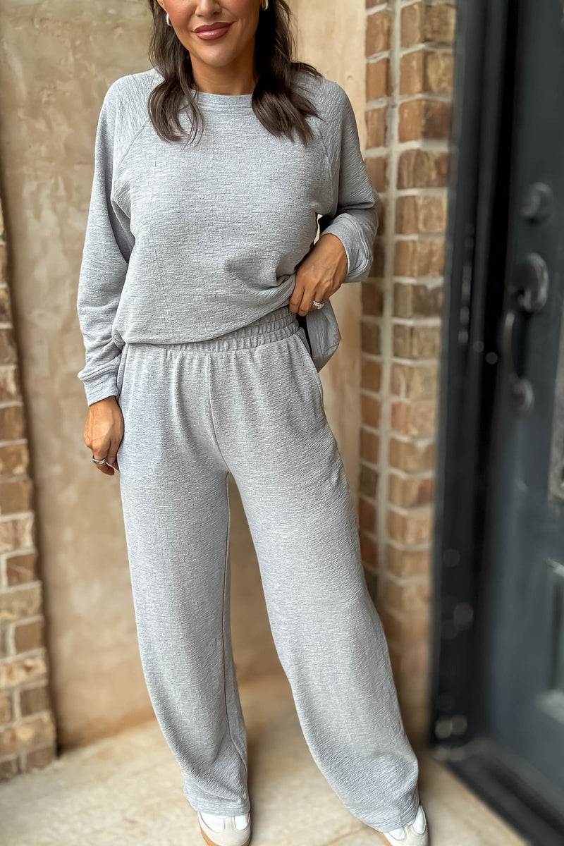Rewrite Your Story Heather Grey Slub Pants