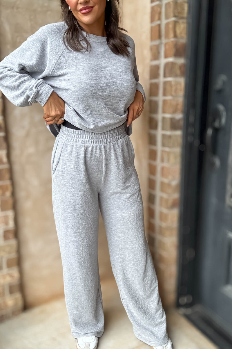 Rewrite Your Story Heather Grey Slub Pants