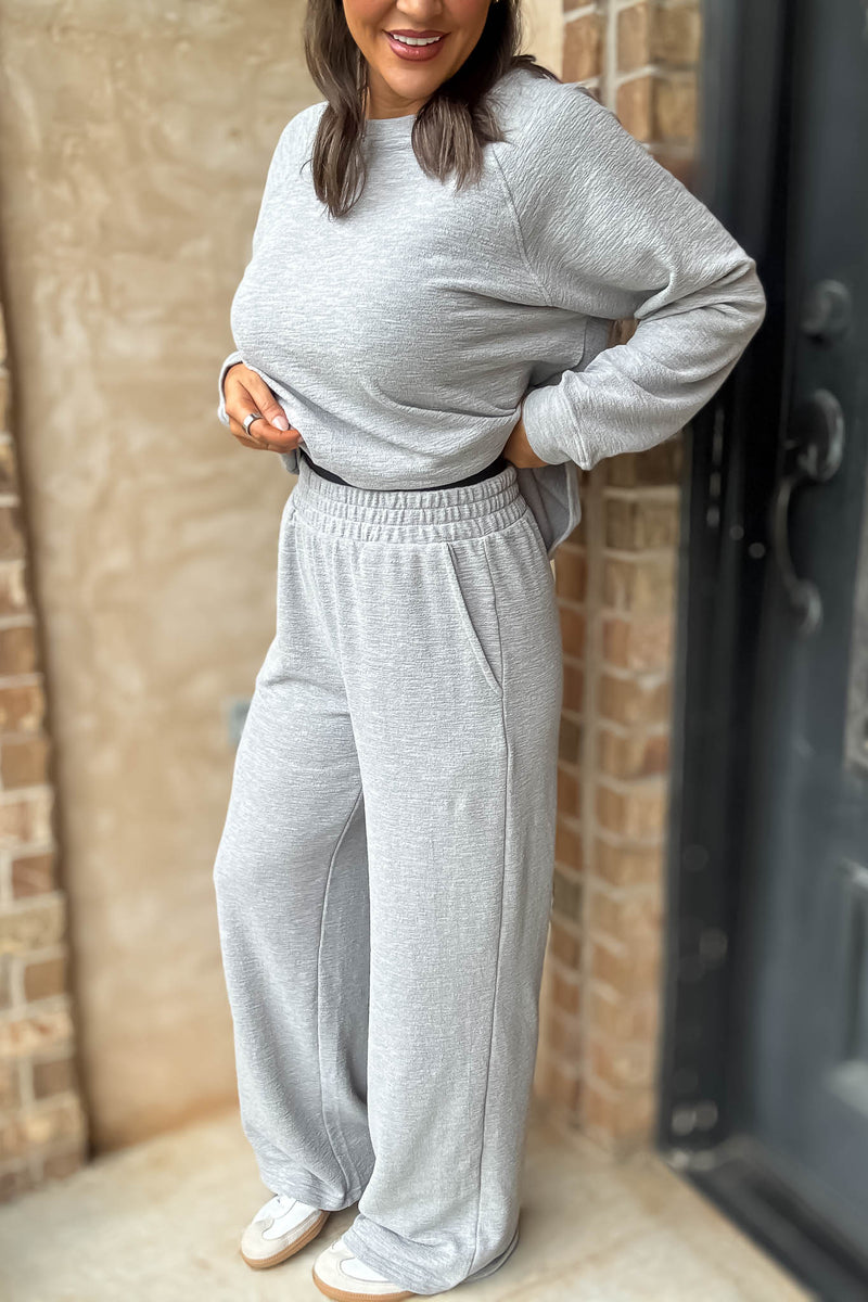 Rewrite Your Story Heather Grey Slub Pants