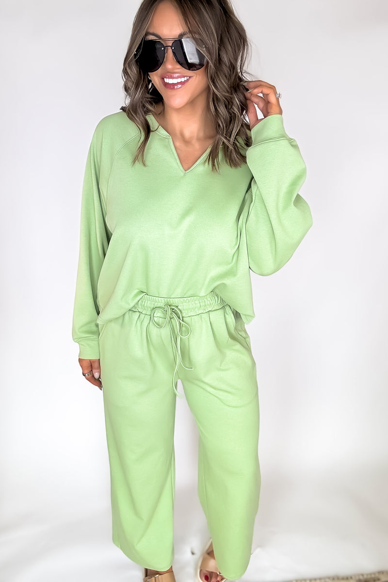 Relaxation Light Olive Drawstring Pants