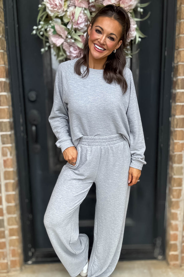 Rewrite Your Story Heather Grey Slub Pants