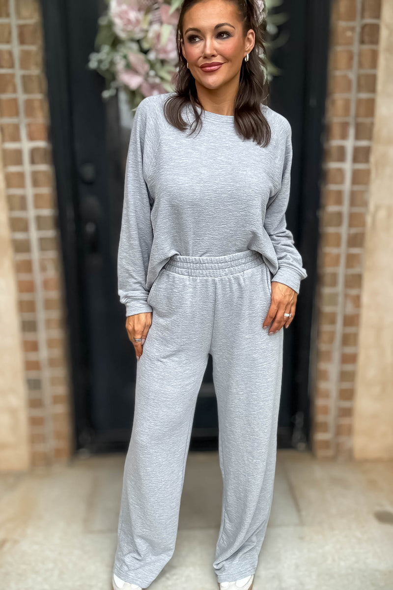 Rewrite Your Story Heather Grey Slub Pants