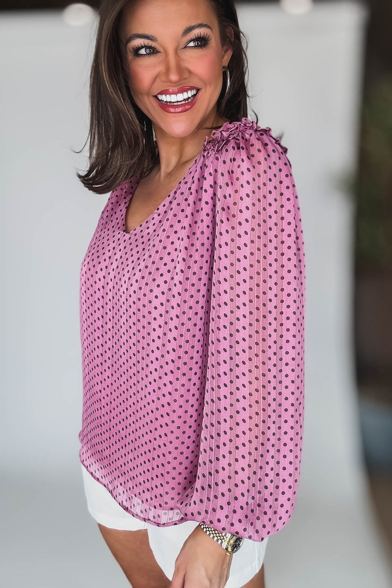 Polkadot Printed Blouse Top