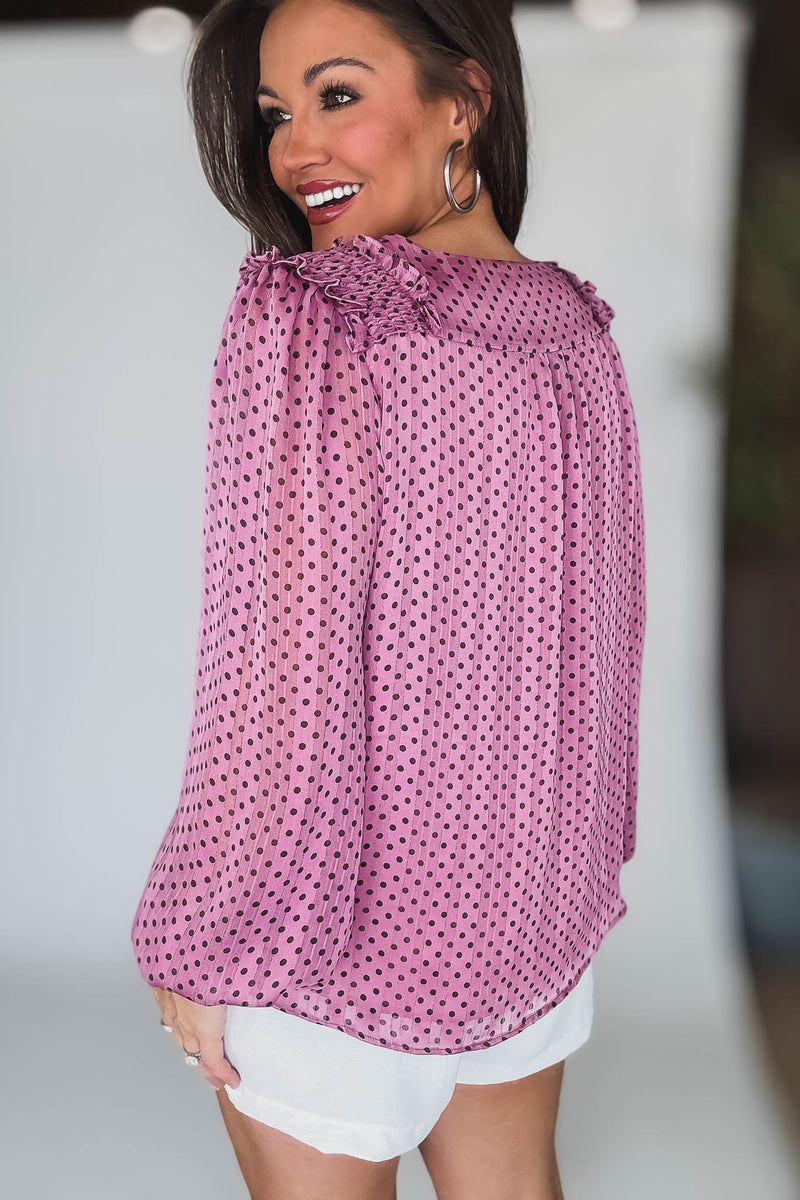Polkadot Printed Blouse Top