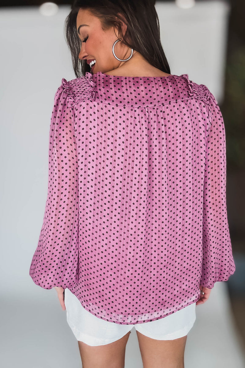 Polkadot Printed Blouse Top