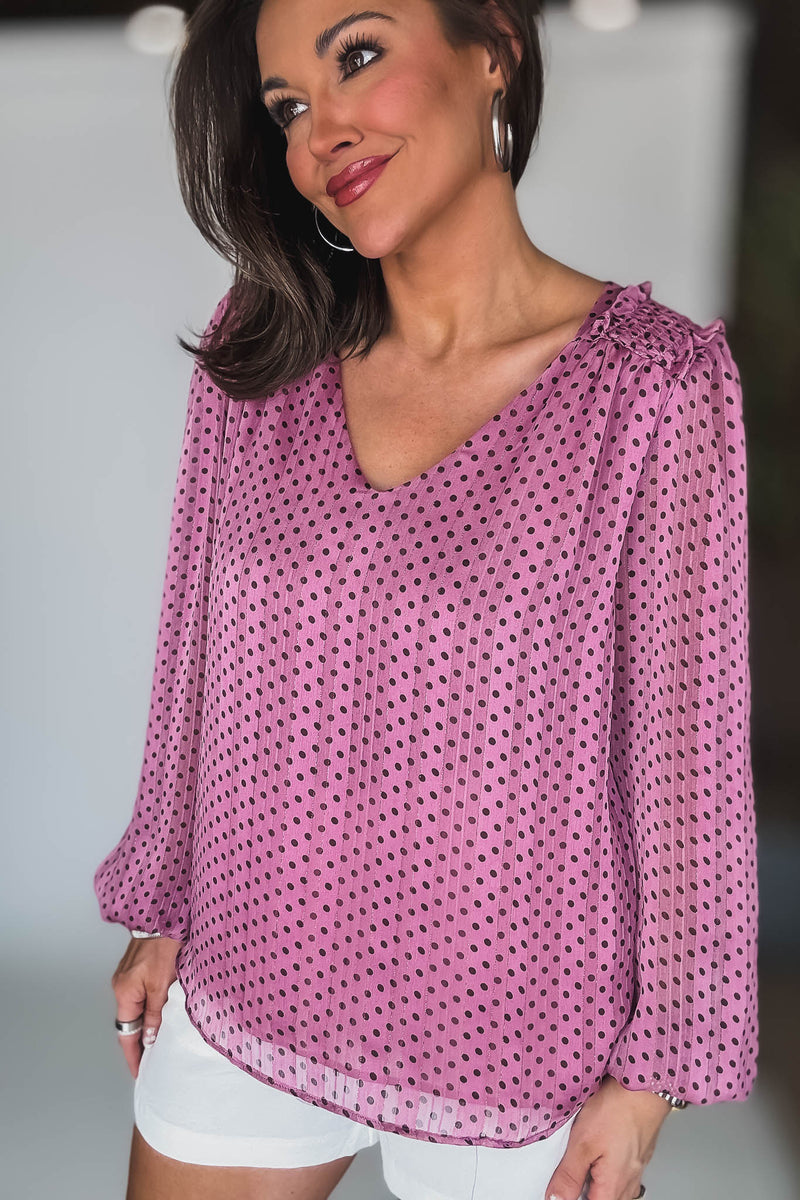 Polkadot Printed Blouse Top