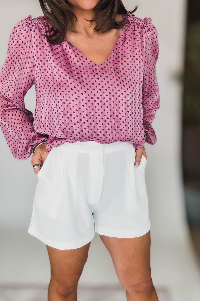 High Waisted Ivory Airflow Shorts