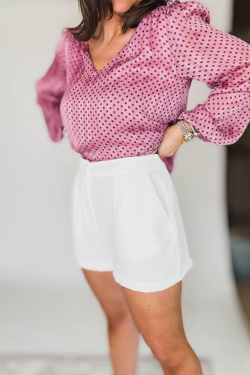 High Waisted Ivory Airflow Shorts