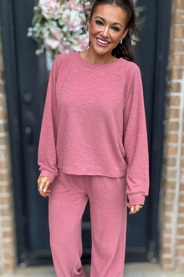 Rewrite Your Story Winter Rose Slub Long Sleeve Top