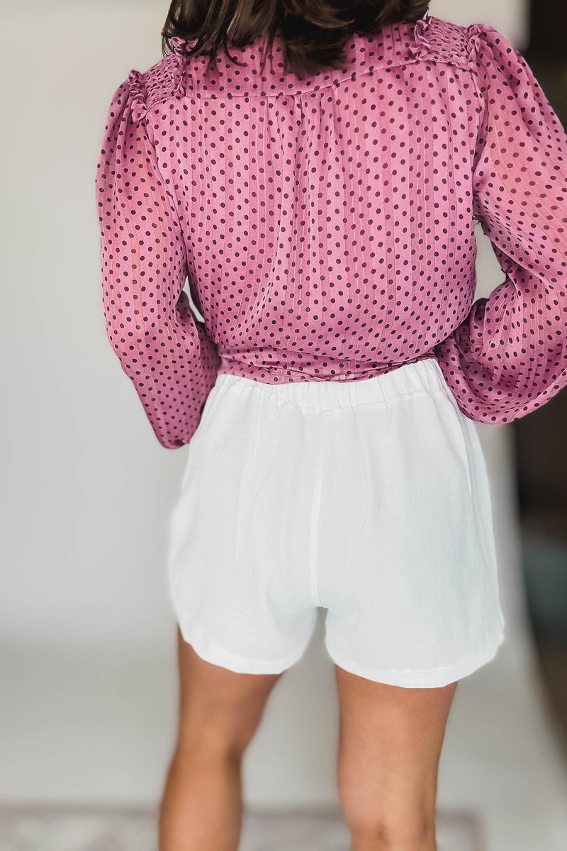 High Waisted Ivory Airflow Shorts