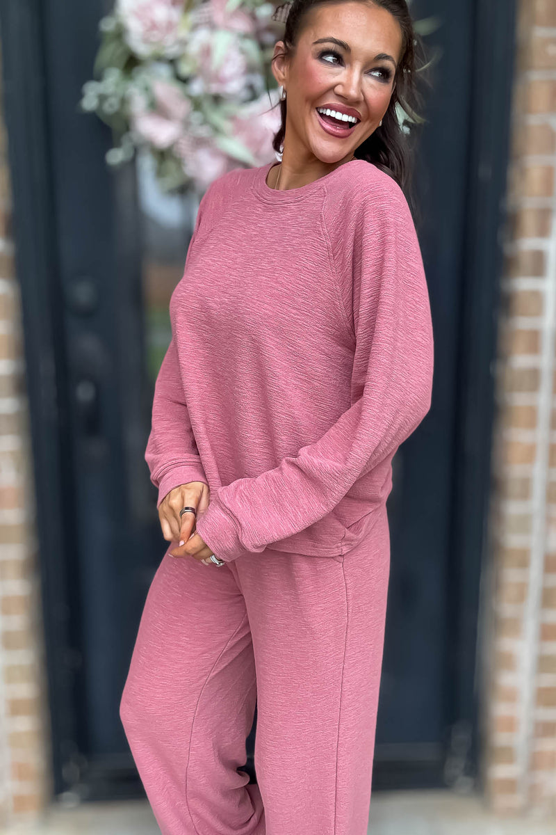 Rewrite Your Story Winter Rose Slub Long Sleeve Top