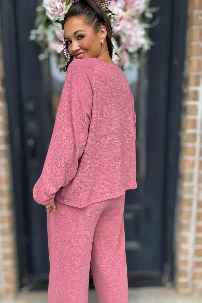 Rewrite Your Story Winter Rose Slub Long Sleeve Top