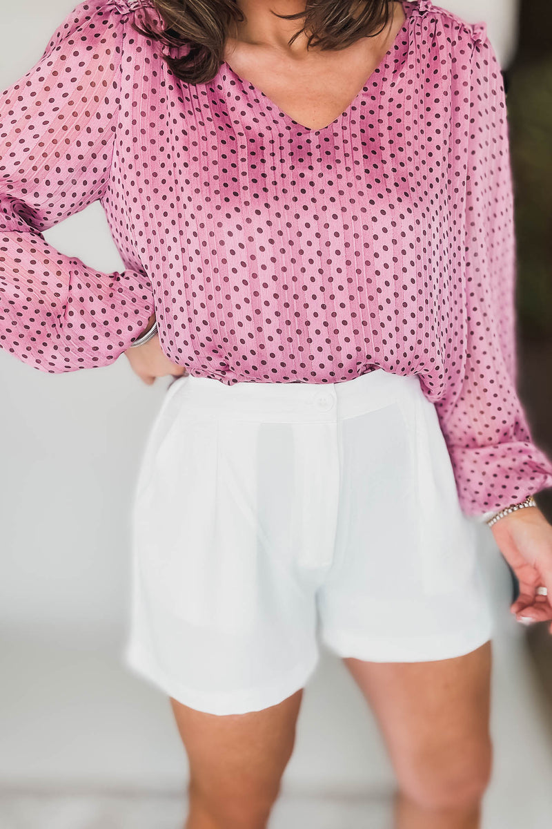 High Waisted Ivory Airflow Shorts
