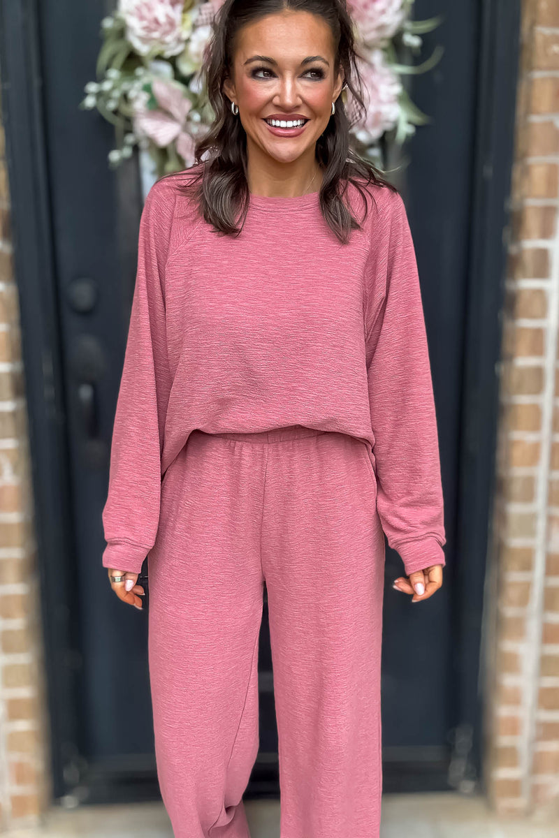 Rewrite Your Story Winter Rose Slub Long Sleeve Top