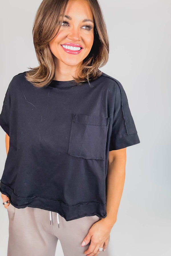Exposed Black Seam Oversized Tee