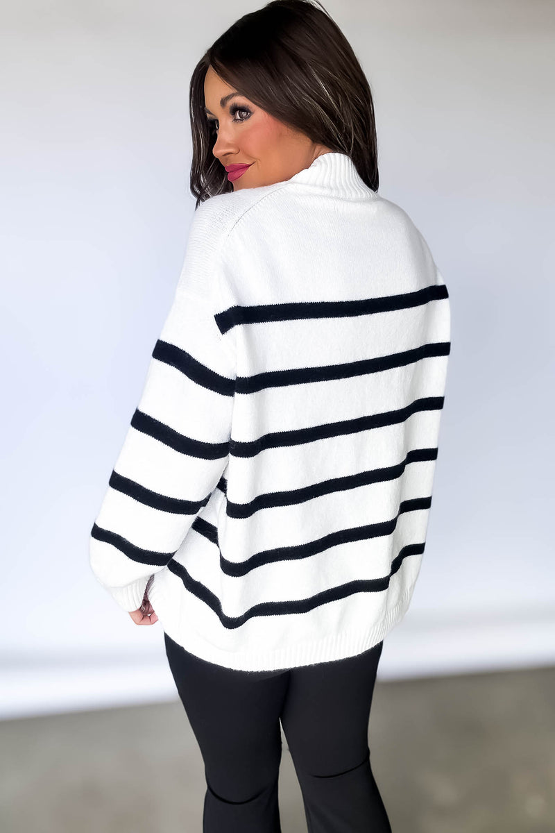 Striped Cream Oversized Sweater