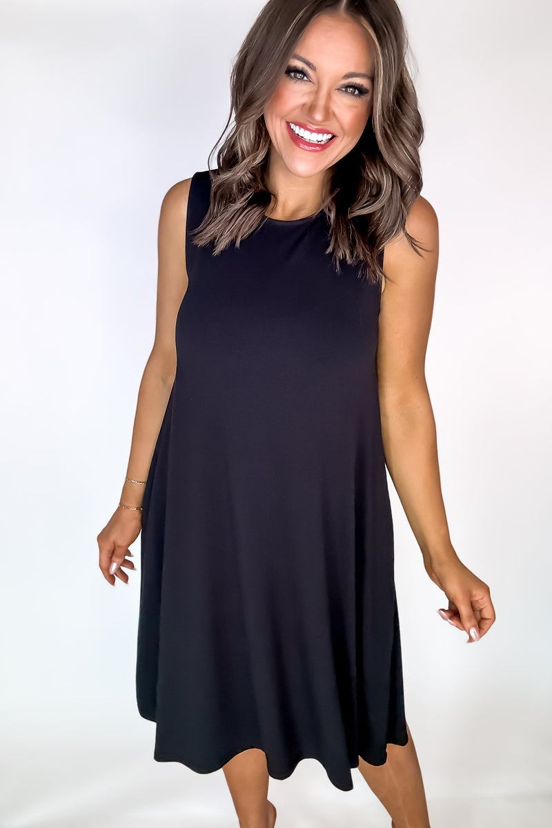 Laid Back Life Black Sleeveless Flared Dress