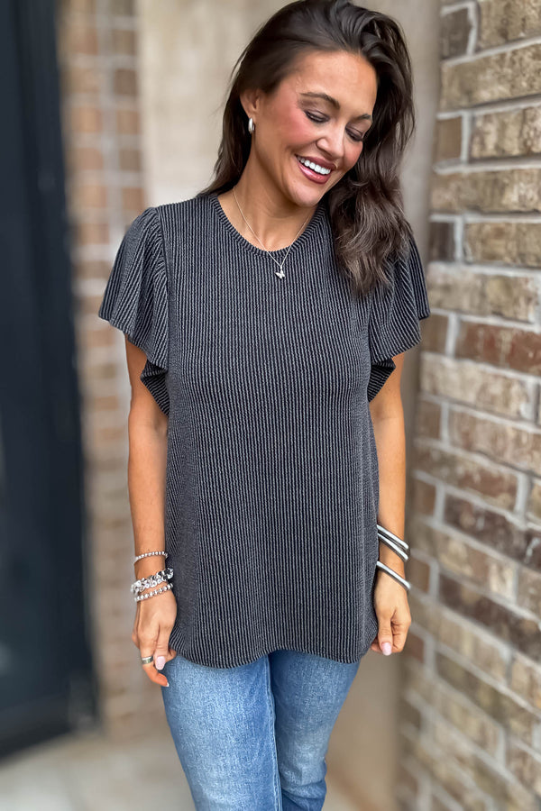Say More Charcoal Top