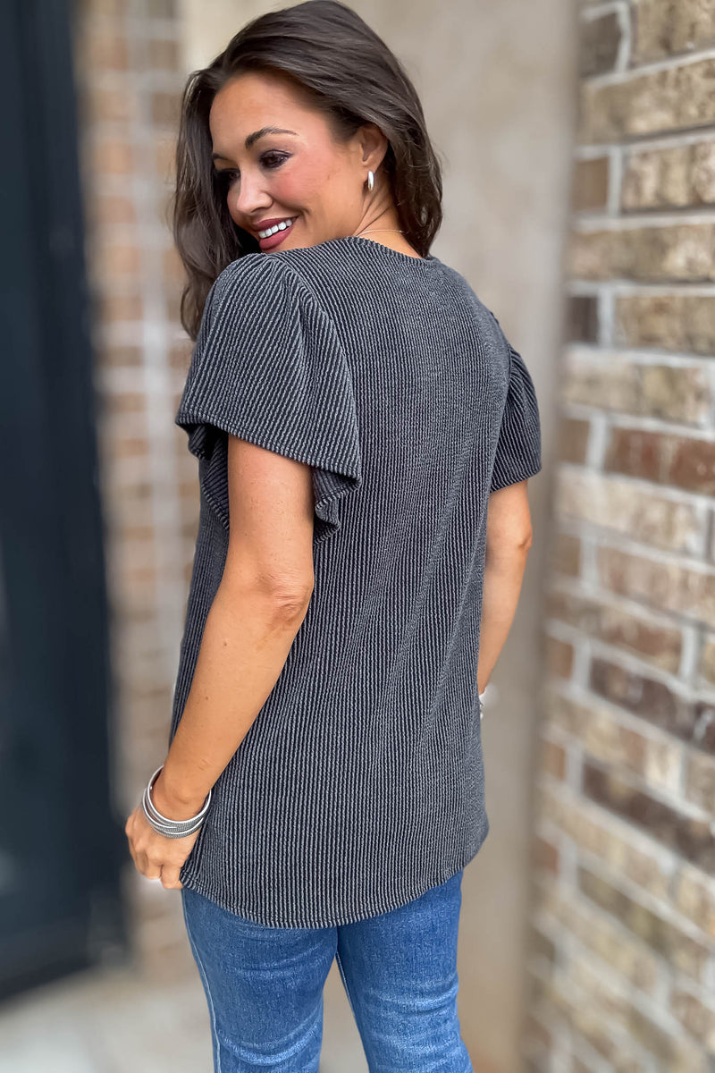 Say More Charcoal Top