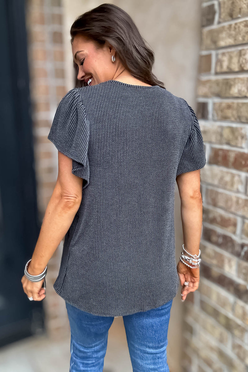 Say More Charcoal Top