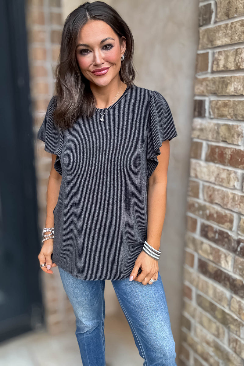 Say More Charcoal Top