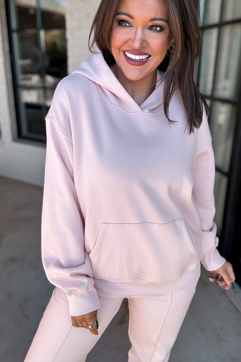 Basically Yours Dusty Pink Drop Shoulder Hoodie
