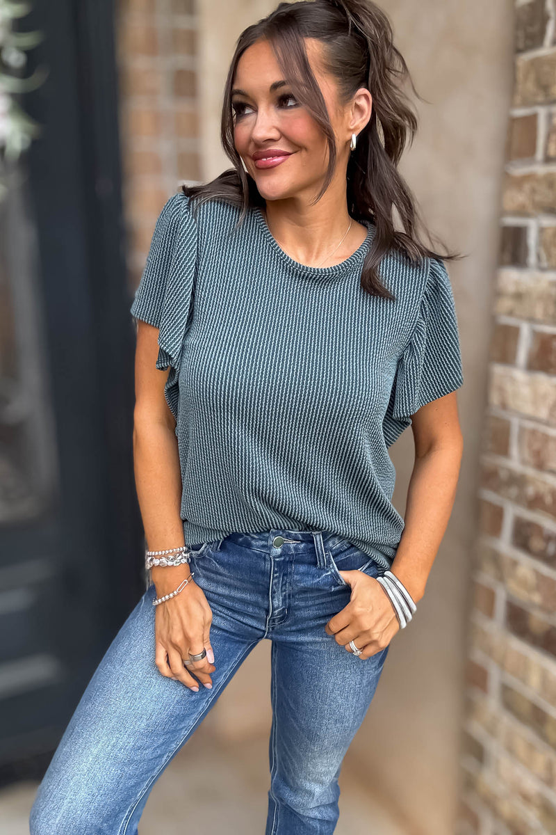 Say More Teal Top