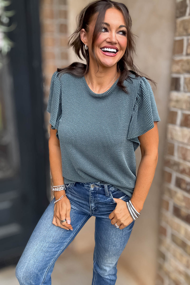 Say More Teal Top