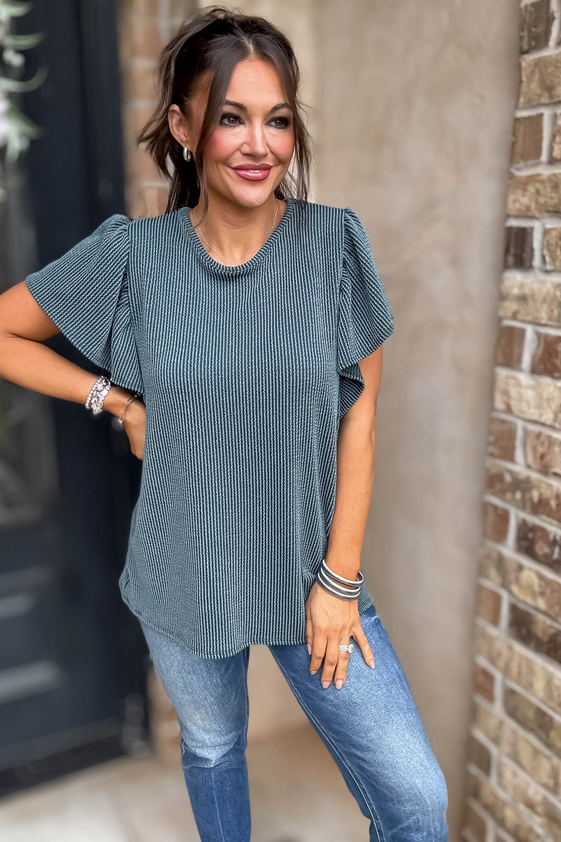 Say More Teal Top