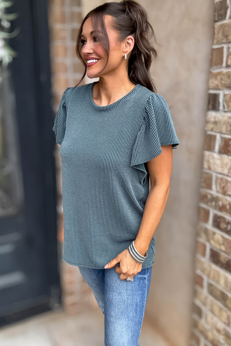 Say More Teal Top