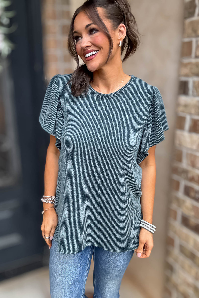 Say More Teal Top