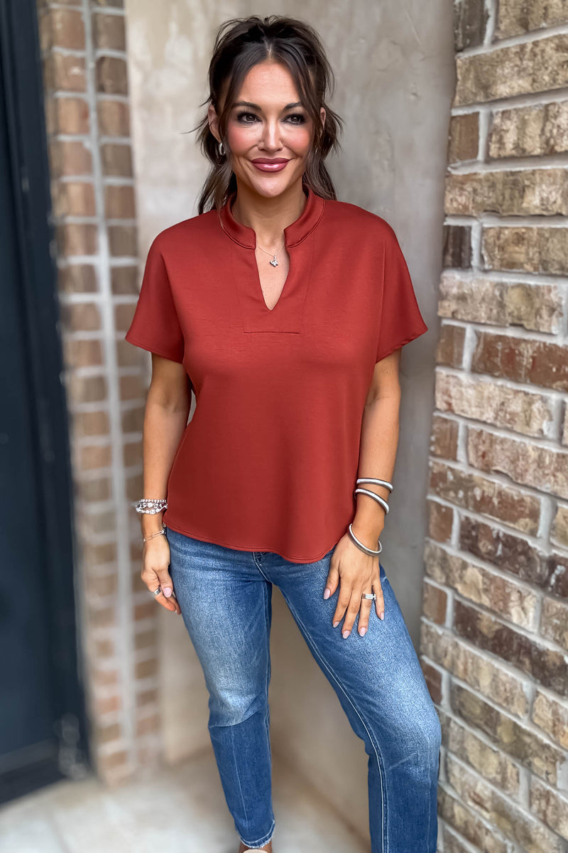 Never Looked Better Rust Scuba Top