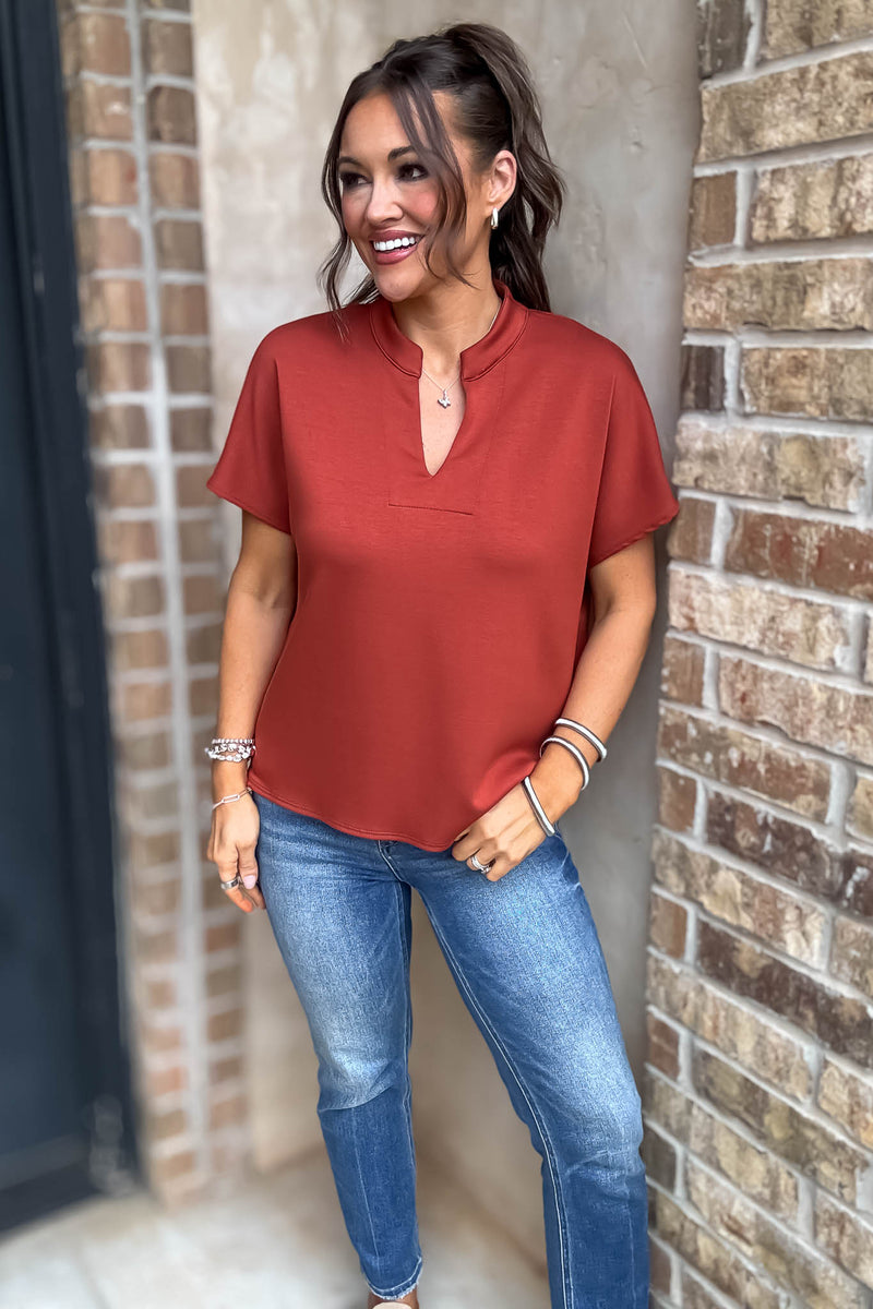 Never Looked Better Rust Scuba Top