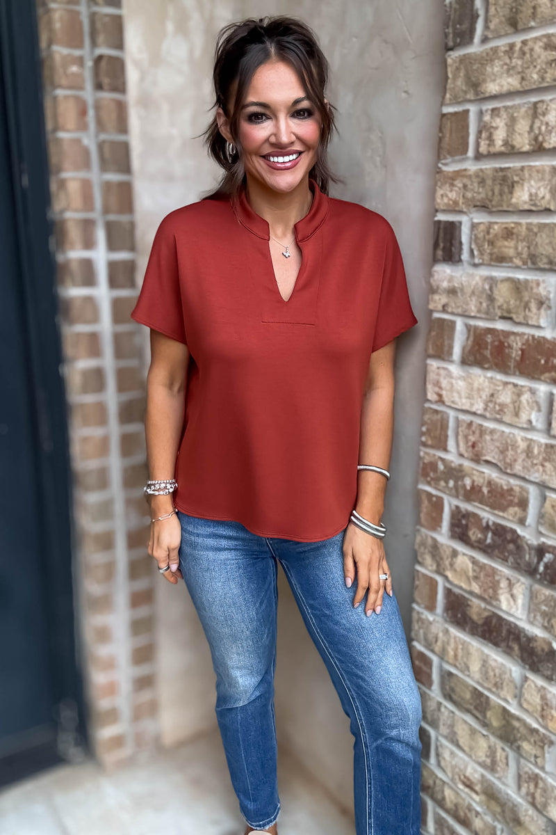 Never Looked Better Rust Scuba Top