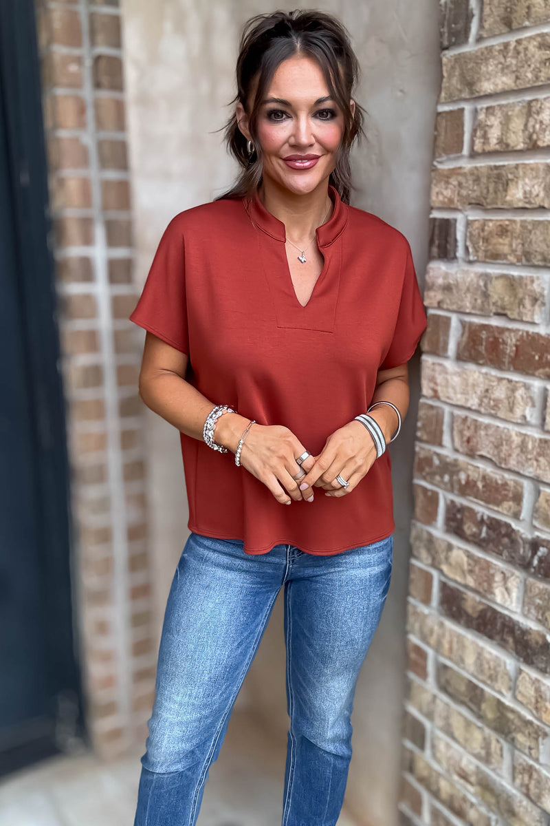 Never Looked Better Rust Scuba Top