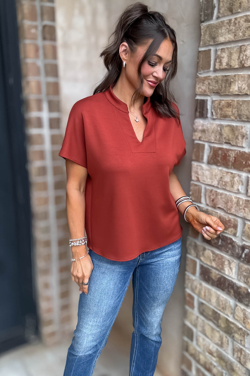 Never Looked Better Rust Scuba Top