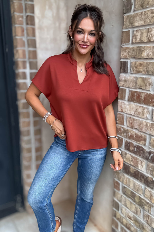 Never Looked Better Rust Scuba Top