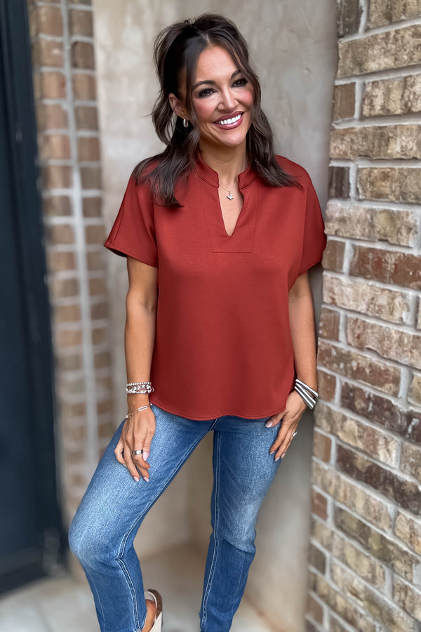 Never Looked Better Rust Scuba Top