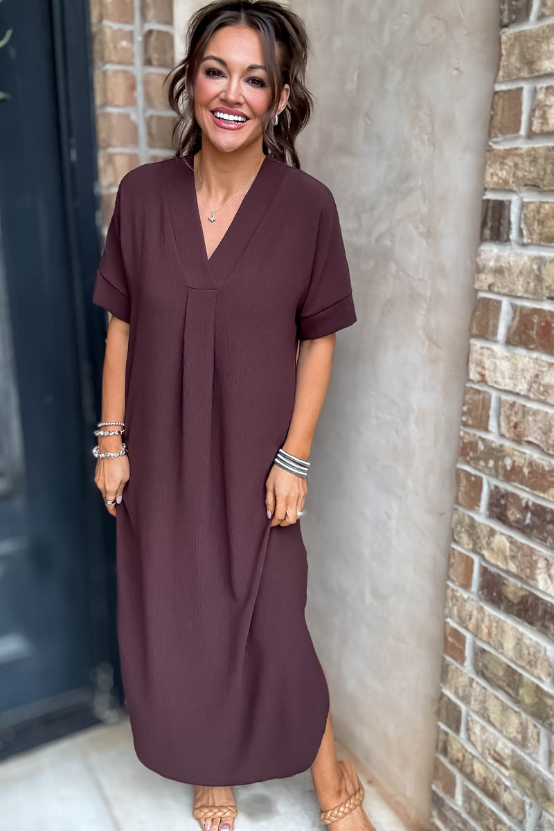 Between Now And Then Chocolate Maxi Dress