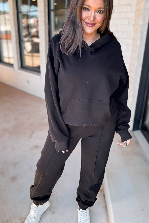 Basically Yours Black Drop Shoulder Hoodie