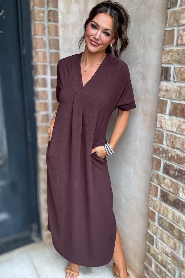 Between Now And Then Chocolate Maxi Dress