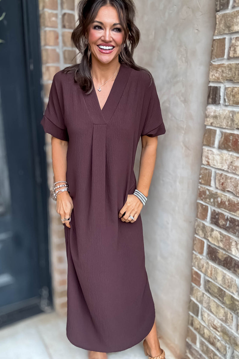 Between Now And Then Chocolate Maxi Dress