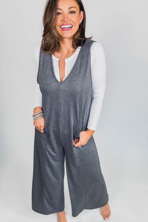Black French Terry Jumpsuit