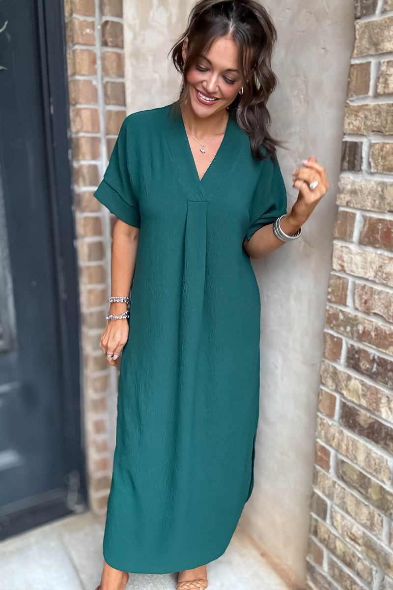 Between Now And Then Huntergreen Maxi Dress