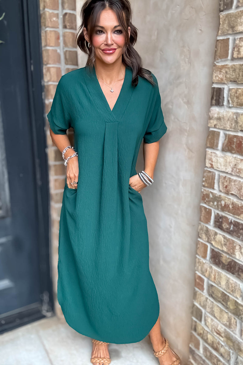 Between Now And Then Huntergreen Maxi Dress