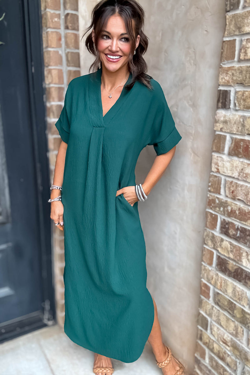 Between Now And Then Huntergreen Maxi Dress