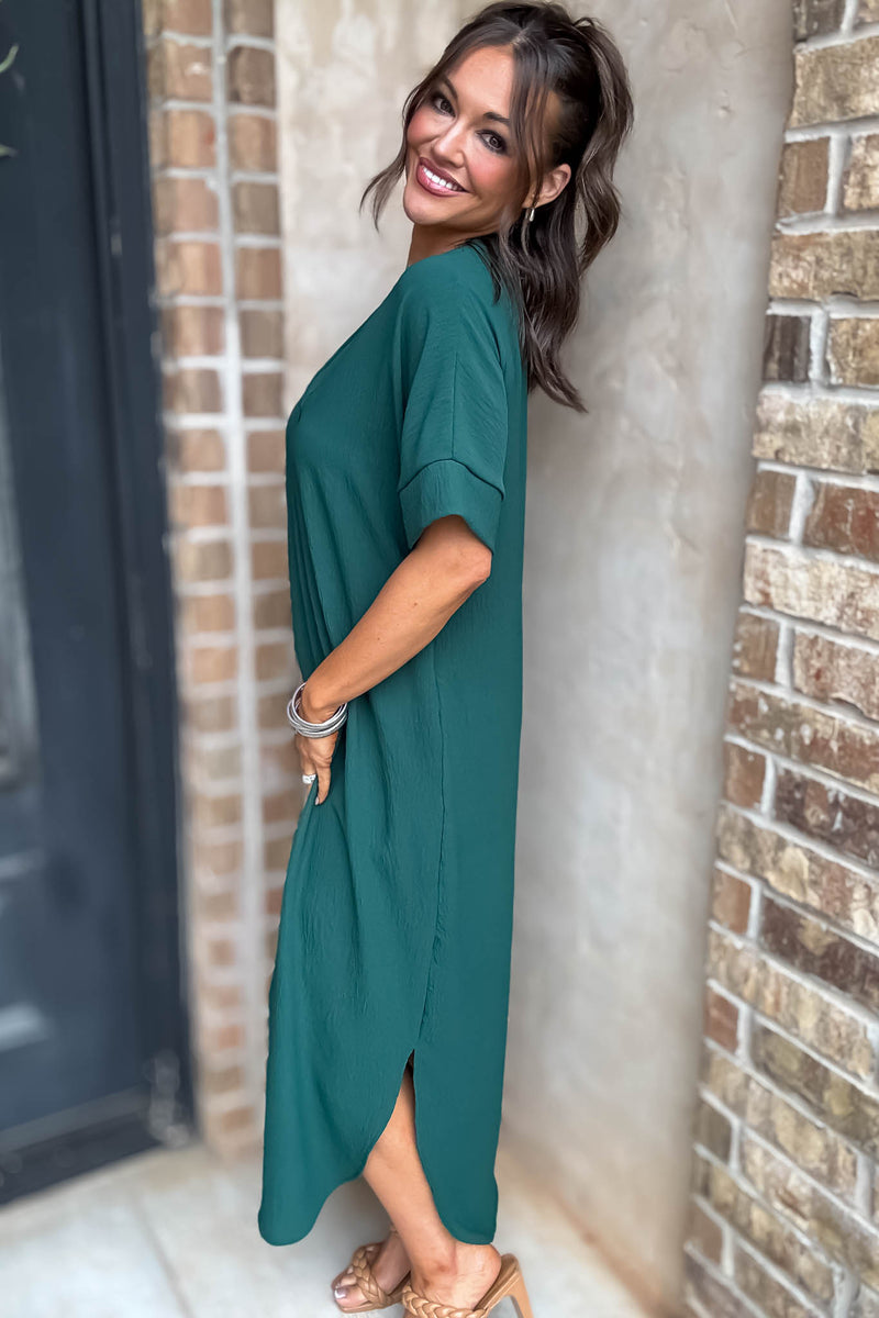 Between Now And Then Huntergreen Maxi Dress