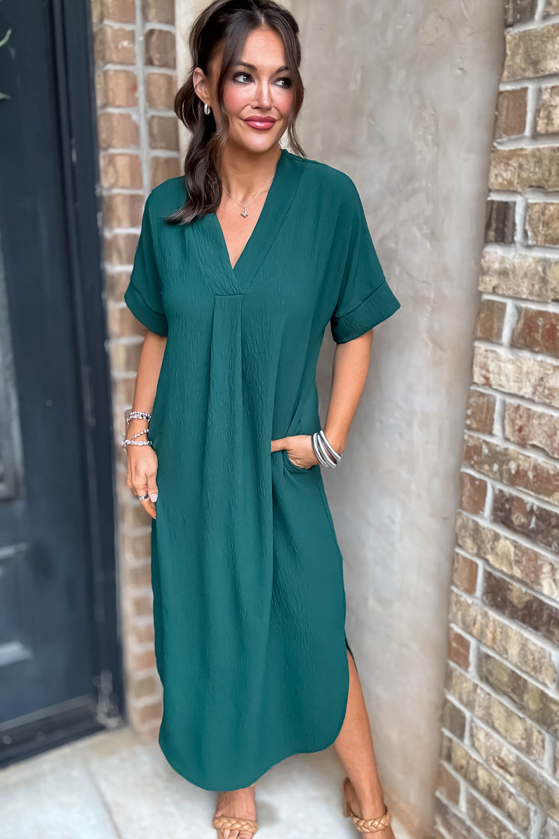 Between Now And Then Huntergreen Maxi Dress